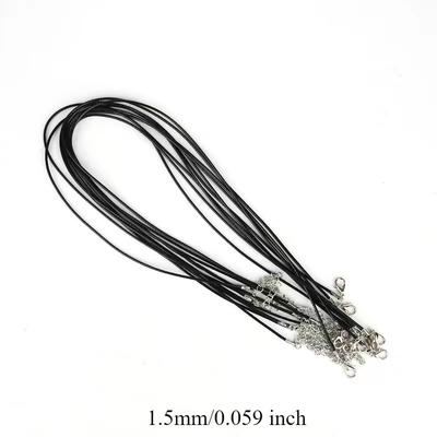 TEMU 10pcs Artificial Leather Cord Necklace With Clasp, 1.5/2mm Iron Braided Rope, Inelastic Adjustable Making Supplies For Bracelets And Necklaces Image