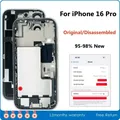 98% nuovo, copertura posteriore in vetro con alloggiamento centrale smontato originale per iPhone 16 Pro, con gruppo wireless NFC batteria