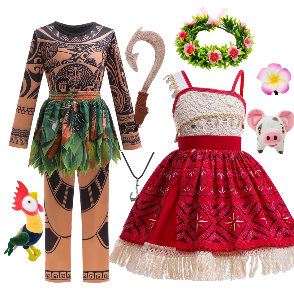 Moana 2-M Maui-Kostüm für kleine Jungen und Mädchen, Vaiana-Anzieh-Outfits, Neujahr, Kinder, Rollenspielkleidung, Purim-Festival-Sets Image