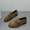 Jenny&Dave Minimalistische Damen-Freizeitschuhe aus Rindsleder und Samt für Pendler, modische Damen-Slip-On-Loafer, flache Damenschuhe
