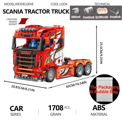 Technische Traktor Lkw Ziegel Montage Bausteine 2105PCS Modell Mit RC Geschenk Set Desktop MOC Image