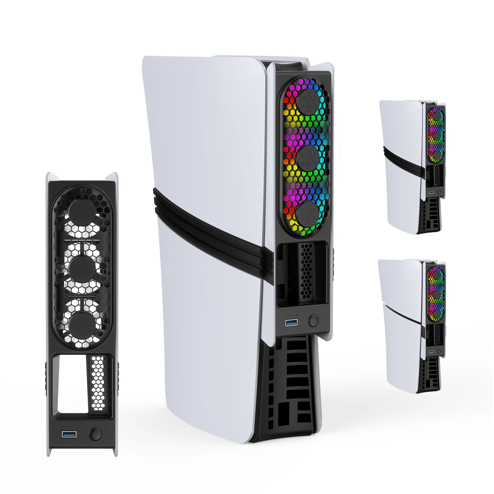 Für PS5 Pro/PS5 Slim Lüfter Externer Lüfterkühler Leise Kühlerlüfter für 5 Pro/Slim Disc & Digital Edition Image