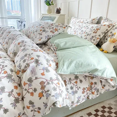 Cotton Printed Duvet cover, Multi-color Duvet cover Soft Oversized Duvet cover, Double 220x240cm Comfortable Single Duvet cover