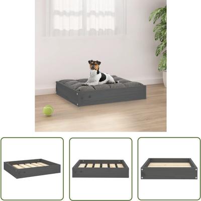 Vidaxl - The Living Store Hundebett Grau 51,5x44x9 cm Massivholz Kiefer - Hunde Bett - Hundehaus Image
