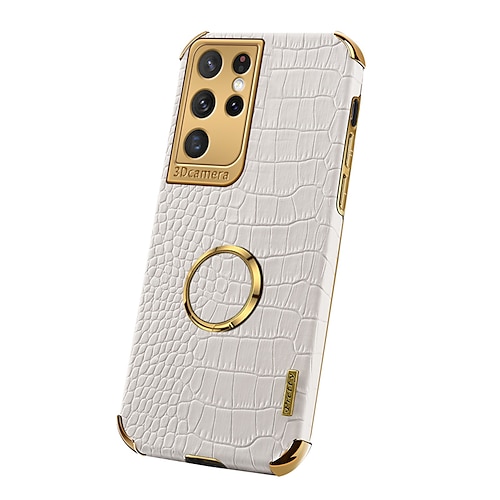 Handy Hülle Handyhüllen Für Samsung Galaxy S26 Ultra Plus S25 S24 S23 S22 S21 Ultra Plus S20 A12 A32 S20 FE Rückseite Tragbar Ringhalter Magnetisch Einfarbig PU-Leder Image