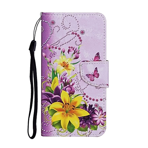 Handy Hülle Handyhüllen Für Samsung Galaxy S25 Ultra Plus S23 S22 Plus Ultra A34 A54 A53 S20 FE Brieftaschenhülle Flip Geldbörse Kartenhalter Tiermotiv Cartoon Blume TPU PU-Leder Image