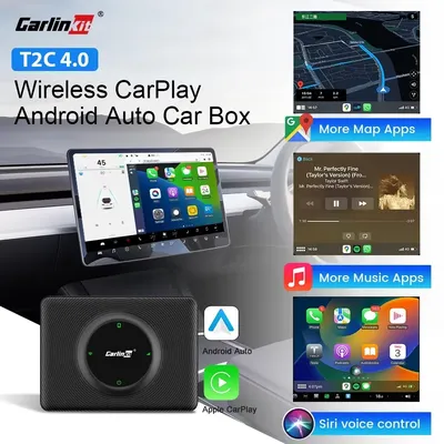 CarlinKit Portable Wireless CarPlay & Android Auto USB Dongle For Tesla Model 3 Y X S Split Screen
