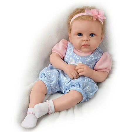 The Ashton - Drake Galleries Little Livie Lifelike Silicone Baby Girl Doll TrueTouchÂ® Silicone Weighted Hand-painted & Hand-rooted Hair Baby Doll by Linda Murray 19-Inches