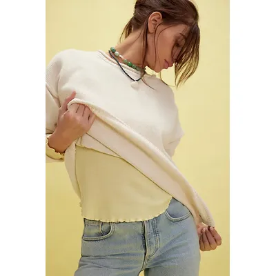 We The Free Easy Does It Tee at Free People in Tender Yellow, Size: XS