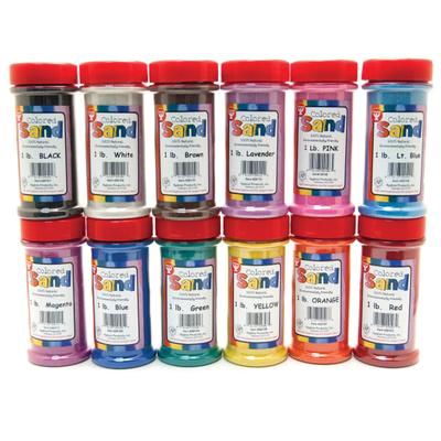 Hygloss Bucket O' Sand, 1 Lb, Assorted Colors, 1 Pound Each Of 12 Colors