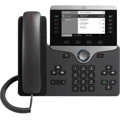Cisco 8811 Ip Phone - Corded - Wall Mountable - Black - 5 X Total Line - Voip - 5" - User Connect License - 2 X Network (Rj-45) - Poe Ports