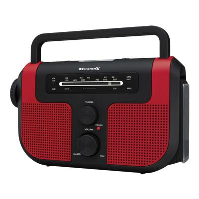 Dpi Weatherx Wr383R Weather And Alert Handheld Radio With Am/fm Radio, Black/red