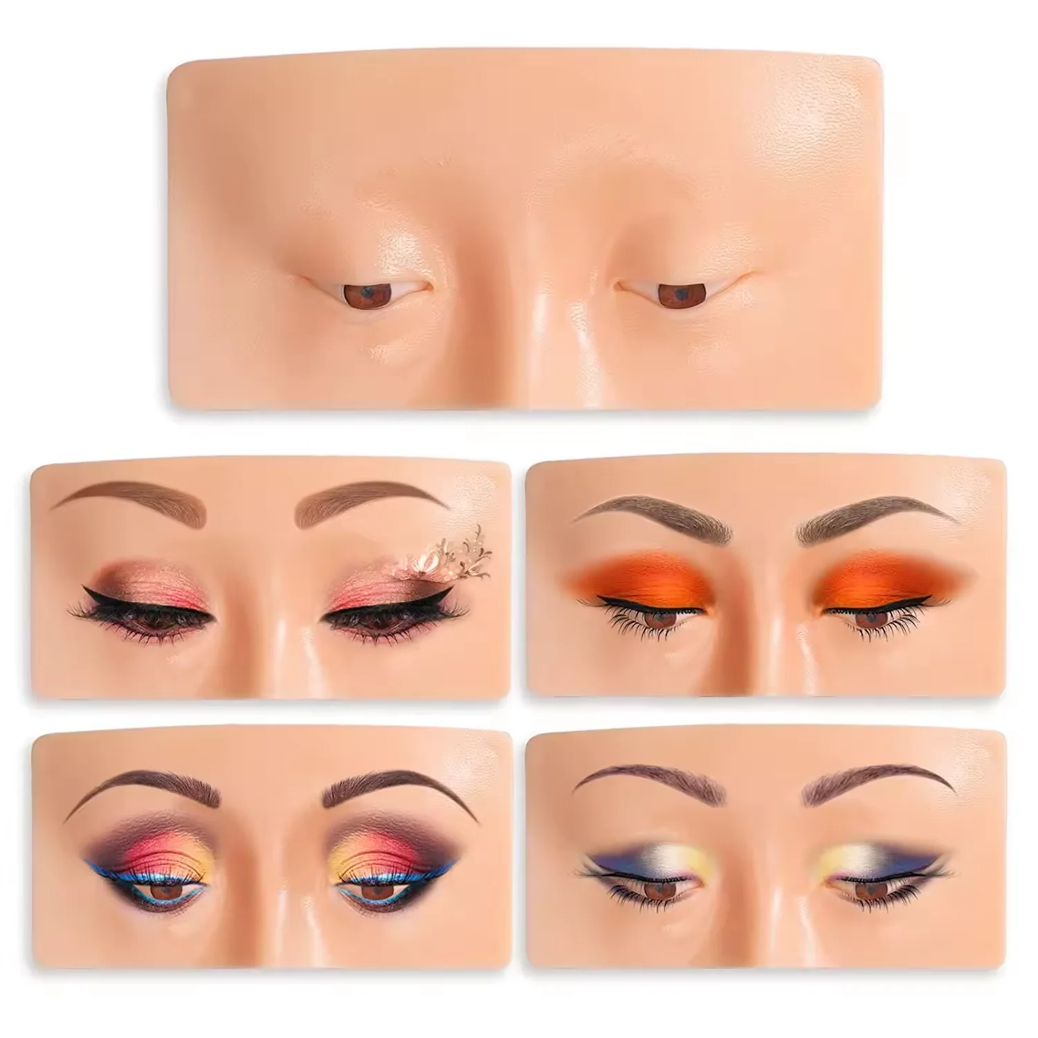 Make-up-Übungsbrett, Augenbrauen-Tattoo-Übungshaut, Augen- und Gesichtstraining, Silikon-Übungspad für Make-up, Beauty Academy Cosmetic