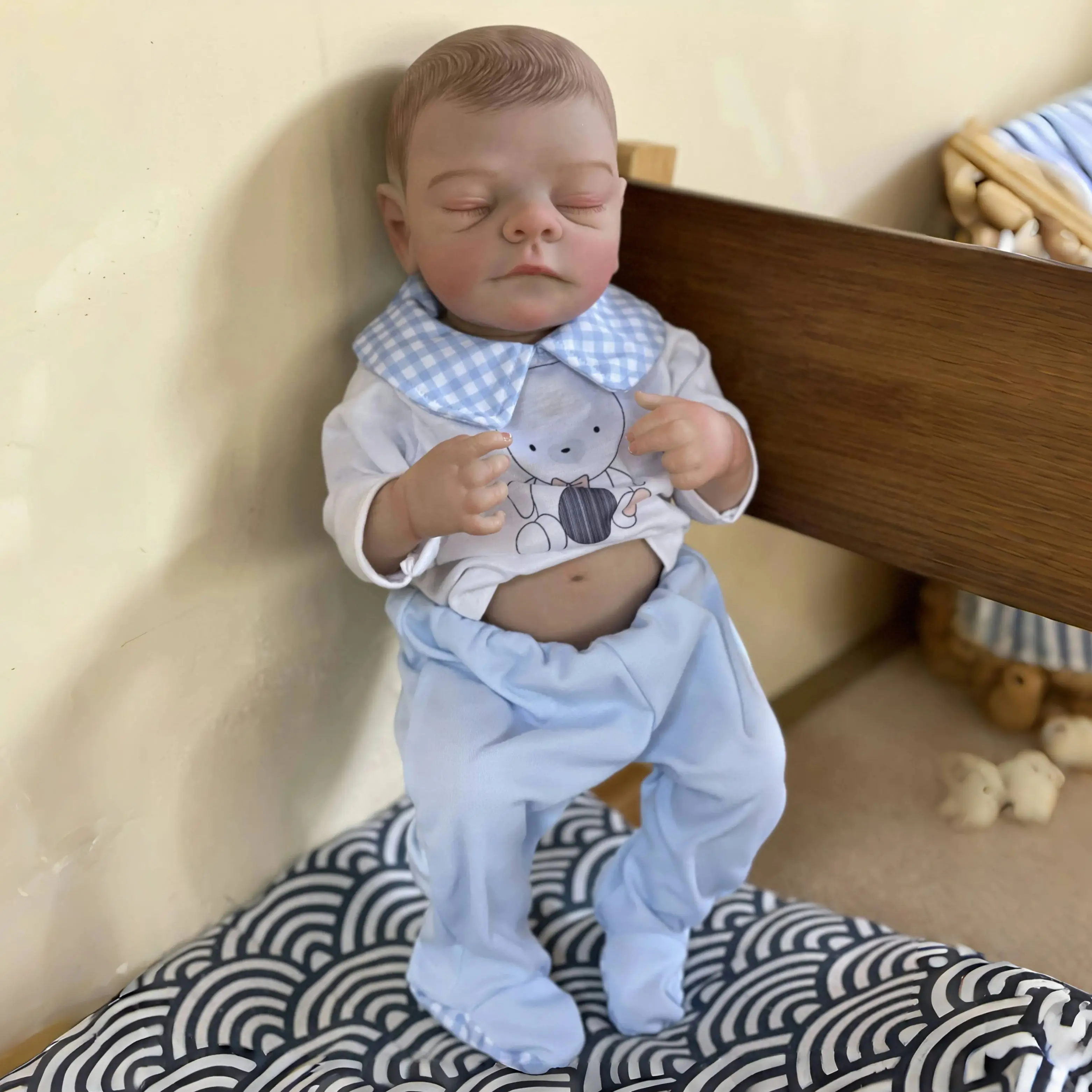 48cm Silikon Vinyl Junge bebe wieder geborene Puppen Ganzkörper Silikon Vinyl Puppe hand gefertigte bemalte Puppen Spielzeug für Kinder Geschenk Muñecas