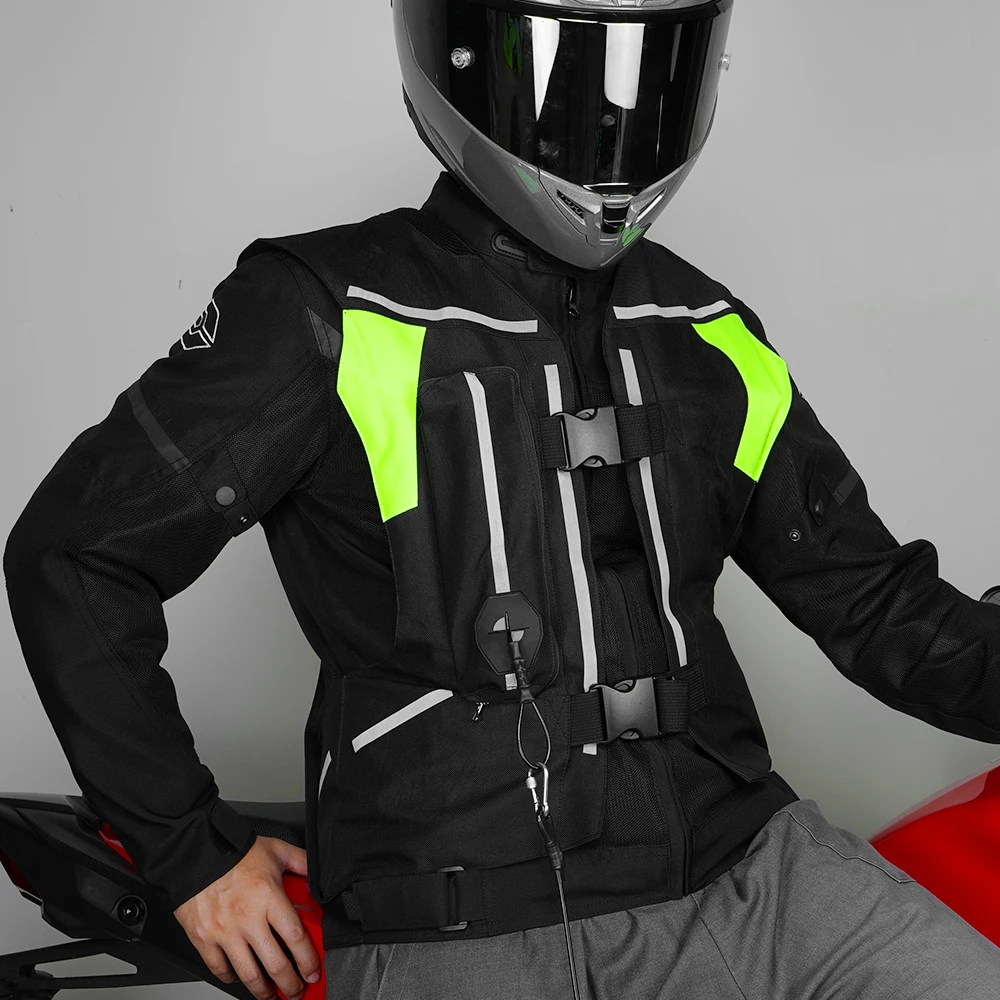Neue Männer Motorrad Airbag Weste Motorrad Jacke Racing Reiten Motocross Airbag Reflektierende Sicherheit Kleidung CE Schutz Image