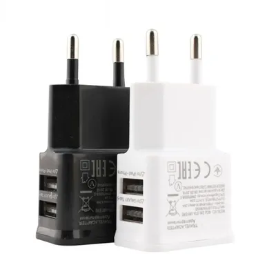 5 V 2A Dual USB Wand Ladegerät Handy Ladegerät US EU Stecker Reise Ladegerät Adapter für iPhone 15 Android Xiaomi Huawei Samsung