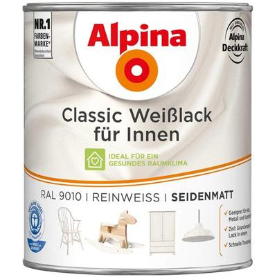 Classic Weisslack seidenmatt Reinweiss 0,75 Ltr. - Alpina Image