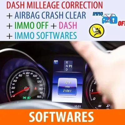 IMMO OFF SOFTWARES + 32GB DASH MILLEAGE CORRECTION + AIRBAG CARSH CLEAR+Package of Software Ecu Programming Package