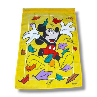 Disney Other | Disney Mickey Mouse Fall Autumn Leaves Outdoor Garden Flag-Vintage-29" X 40" | Color: Red/Yellow | Size: Os