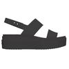 Keilsandalette CROCS "Brooklyn Low Wedge", Damen, Gr. 37, schwarz (schwarz, uni), Croslite, casual, Schuhe, Sommerschuh, Sandale, Keilabsatz, mit modischer Plateausohle