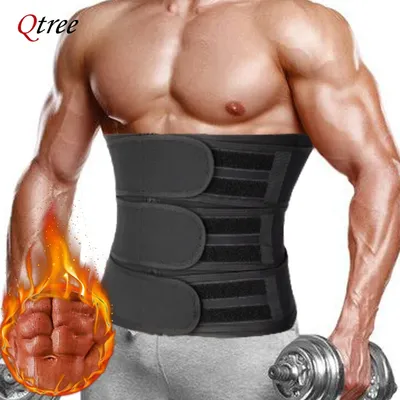 Qtree Männer Body Shaper Neopren Sauna Workout Taille Trainer Trimmer Gürtel für Gewichtsverlust Image