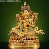 Kupfervergoldung Grüne Tara Buddha Statue Nepal Tibet Guanyin Göttin Statue Skulptur, Große Größe, 45 cm, 31 cm, 21 cm