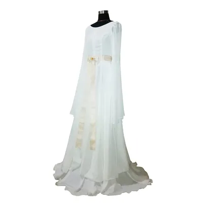 Elegante Kleidung Fee Königin Dame Galadriel Cosplay Kostüm weißes Kleid angepasst Image