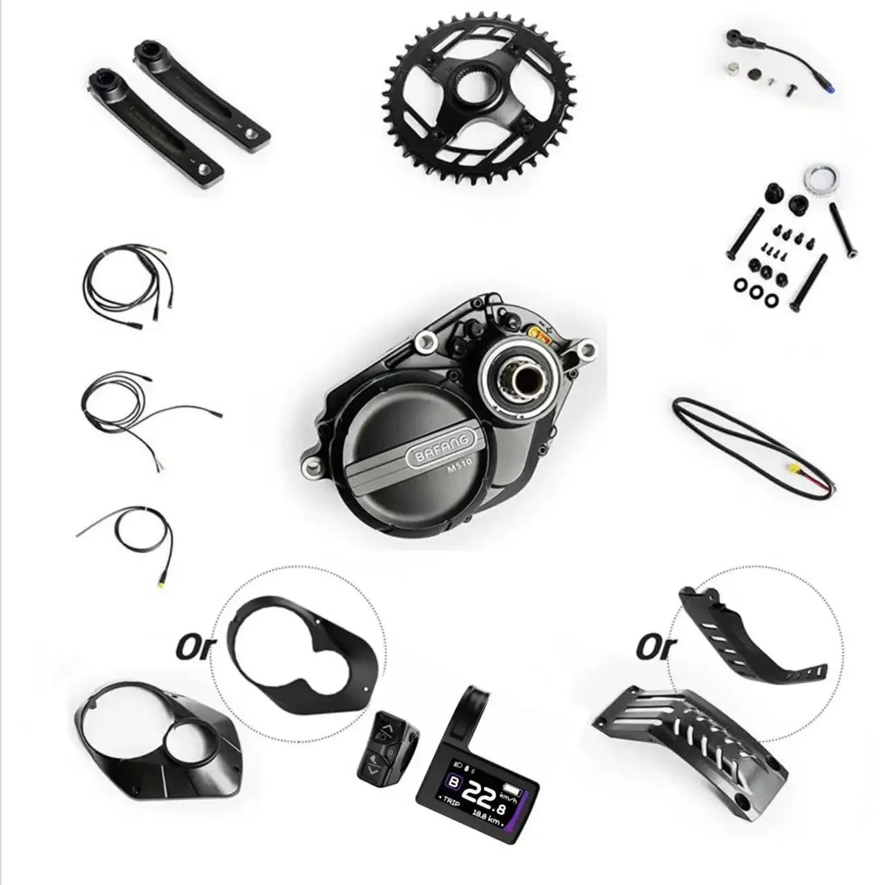 Bafang 36V43V48V 250W M510 G522 Mittelmotor Drehmoment Mittelmotor CAN-Protokoll mit DPC245-Farbdisplay Image