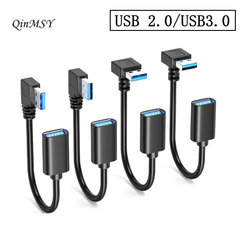30 cm 50 cm USB 2.0 und 3,0 rechts/links/oben/unten Winkel 90 Grad Verlängerung 5 Gbit/s USB 3.0 Kabel Stecker auf Buchse Adapterkabel USB-Kabel Image