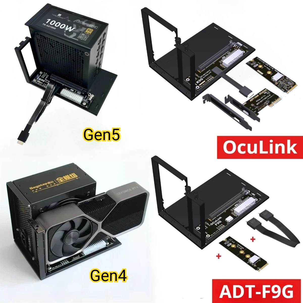 OCuLink GPU Dock PCIe 5.0 4.0 x4 Gen5/4 Notebook Laptop PC zu externe Video-Grafikkarte M.2 Oculink zu PCI-E X16 eGPU-Adapter Image
