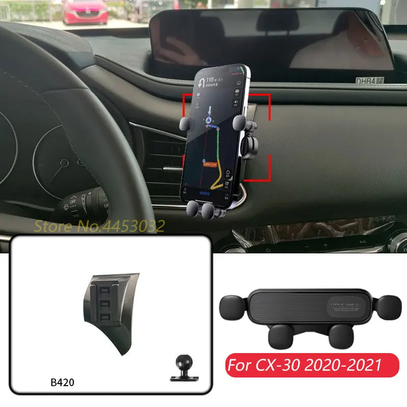 Für Mazda CX-30 2020-2021 Auto Handy Halter Air Vent GPS Einstellbare Schwerkraft Navigation Halterung Horizontally Zubehör Image