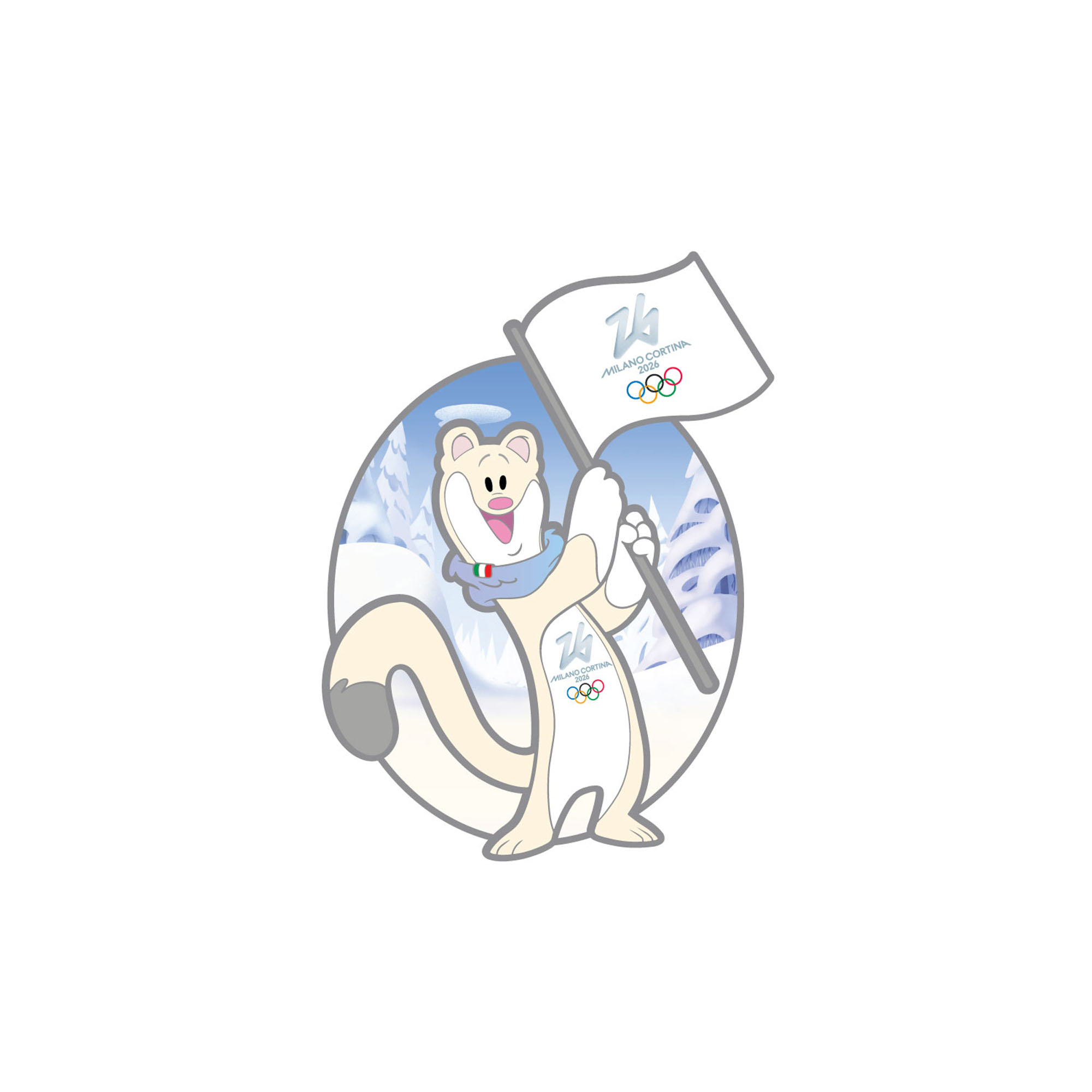 Milano Cortina 2026 Olympische Spiele Tina Hologramm-Anstecker Image
