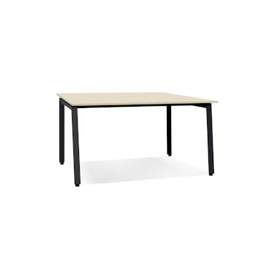Bürotisch Holz-Metall | 160x160 cm | Quadratisch Geräumig Meeting | Beige-Schwarz | Konferenztisch | Kadima Design Image