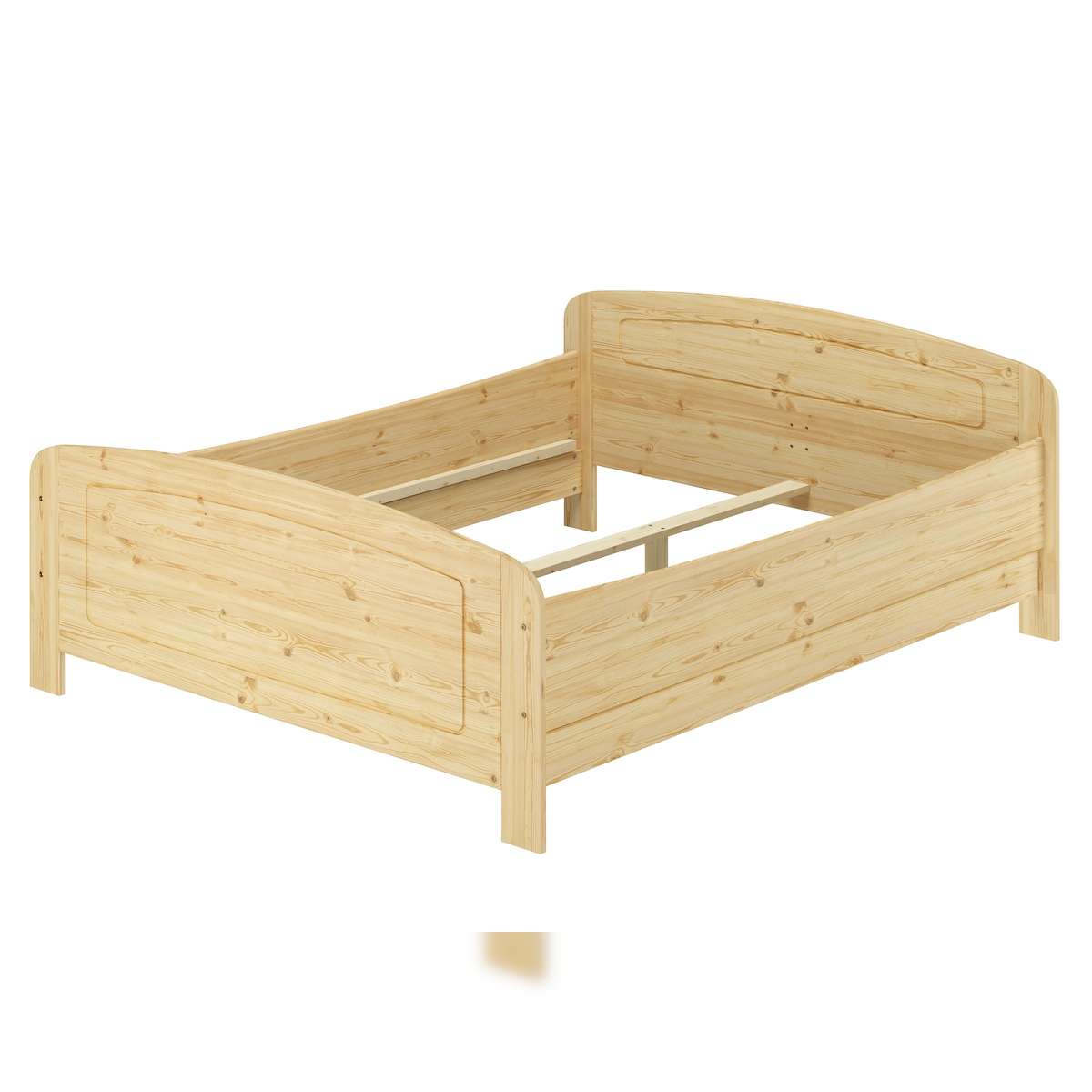 Erst-Holz Überlanges Echtholzbett 200x220 mit hoher Sitzkante Kiefer V-60.44-20-220 Rollrost und Matratze inkl. Image