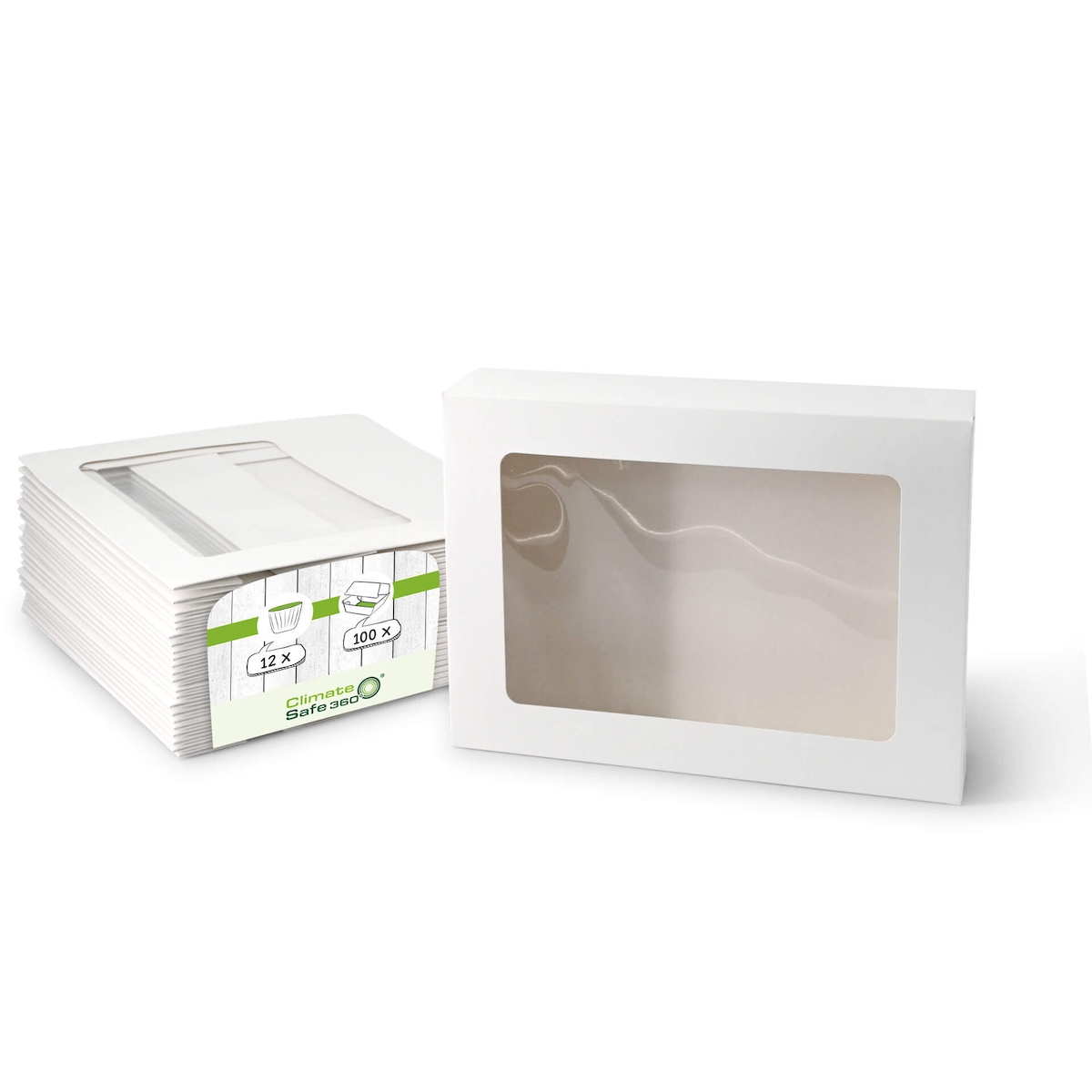 greenbox - Cupcake Boxen (12er), Zellulose-Fenster, weiß, 100 St. Image