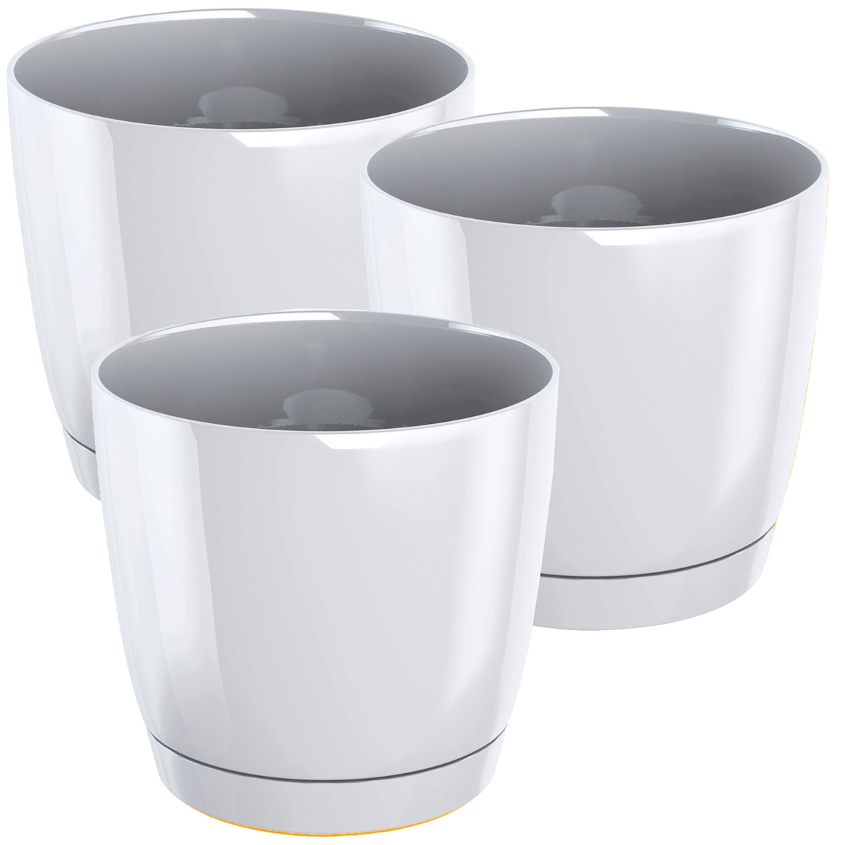 WellHome - Set 3 Pflanztöpfe 2,8L Coubi Ø18 cm/Stück Farbe Weiß Image