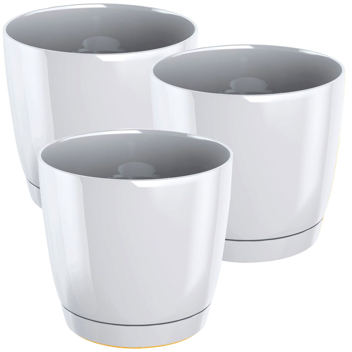 WellHome - Set 3 Pflanztöpfe 11L Coubi Ø28 cm/Stück Farbe Weiß Image