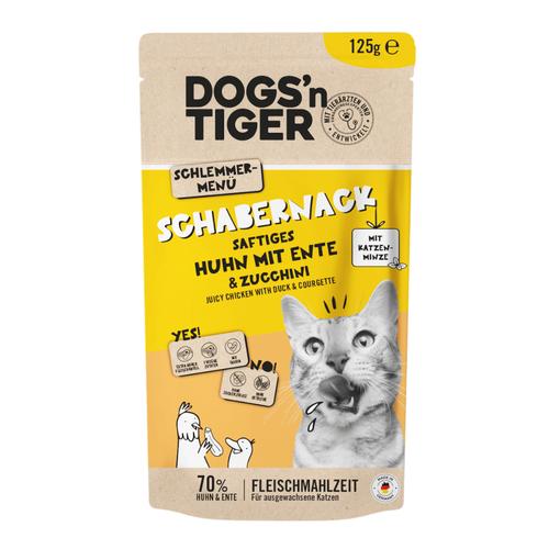 Sparpaket: 24x125g Dogs'n Tiger Cat Huhn & Ente Katzenfutter nass