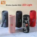 T&G TG365 Altoparlante Bluetooth portatile Doppio basso LED Subwoofer wireless Impermeabile Boombox esterno FM AUX BT TF Lettore musicale