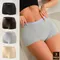3 pezzi mutandine da donna in cotone senza cuciture boxer sportivi intimo femminile slip tinta unita