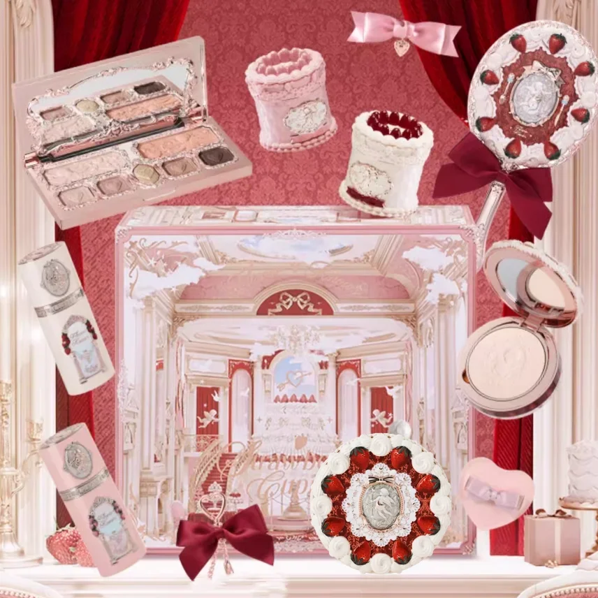 Flower Knows Strawberry Cupid Box Collection Make-up-Sets Kosmetik Komplettset Palette Pressed Powder Blush Lipstick Mystery Box Image