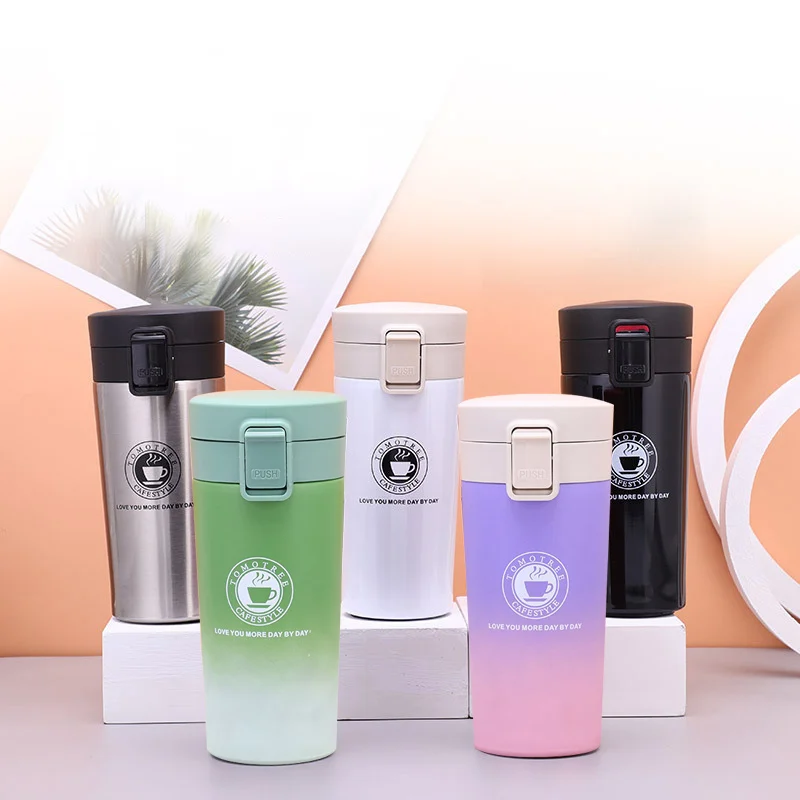 304 Edelstahl Kaffeetasse Tee Kaffee Auslaufsichere Thermosbecher Isolierflasche Thermoskanne Wasserflasche 500 ml Thermobecher Doppelwandig Image