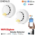 Tuya Wifi o Zigbee Sensore rilevatore di fumo Protezione antincendio wireless Allarme fumo Sensore di prevenzione di sicurezza ad alta sensibilità 80DB