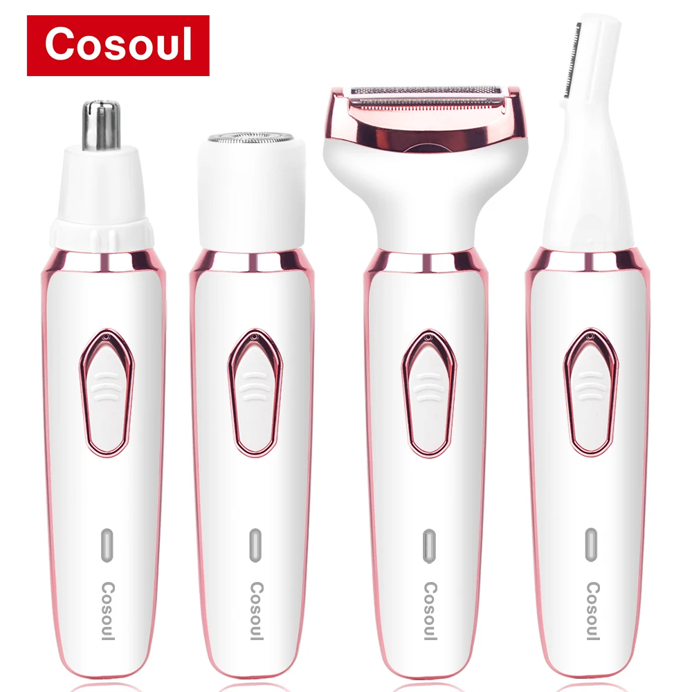 Cosoul 4-in-1-Rasierer für Frauen, Haarentfernung, Elektrorasierer für Frauen, private Teile, Unterarm-Haarentfernung für den privaten Bereich Image