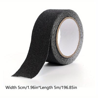 TEMU 2.5/5.0cm X 5m Heavy Duty Anti-slip Tape, Waterproof Outdoor For Stairs, Ramps, Skateboards, Adhesive Non-slip Strips For Home Improvement, Industrial Sealant, Surface Protection Image