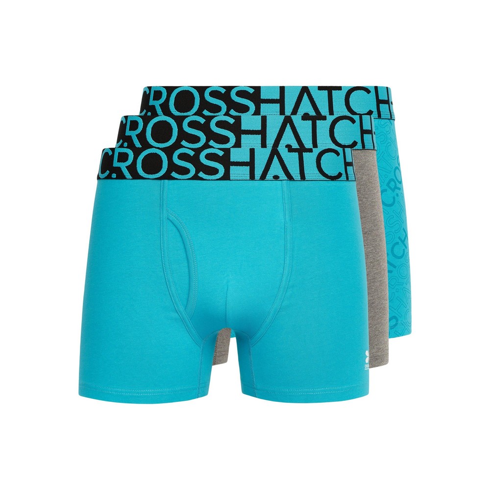 Crosshatch - "Typan" Boxershorts für Herren (3er-Pack) (Petrol) Image