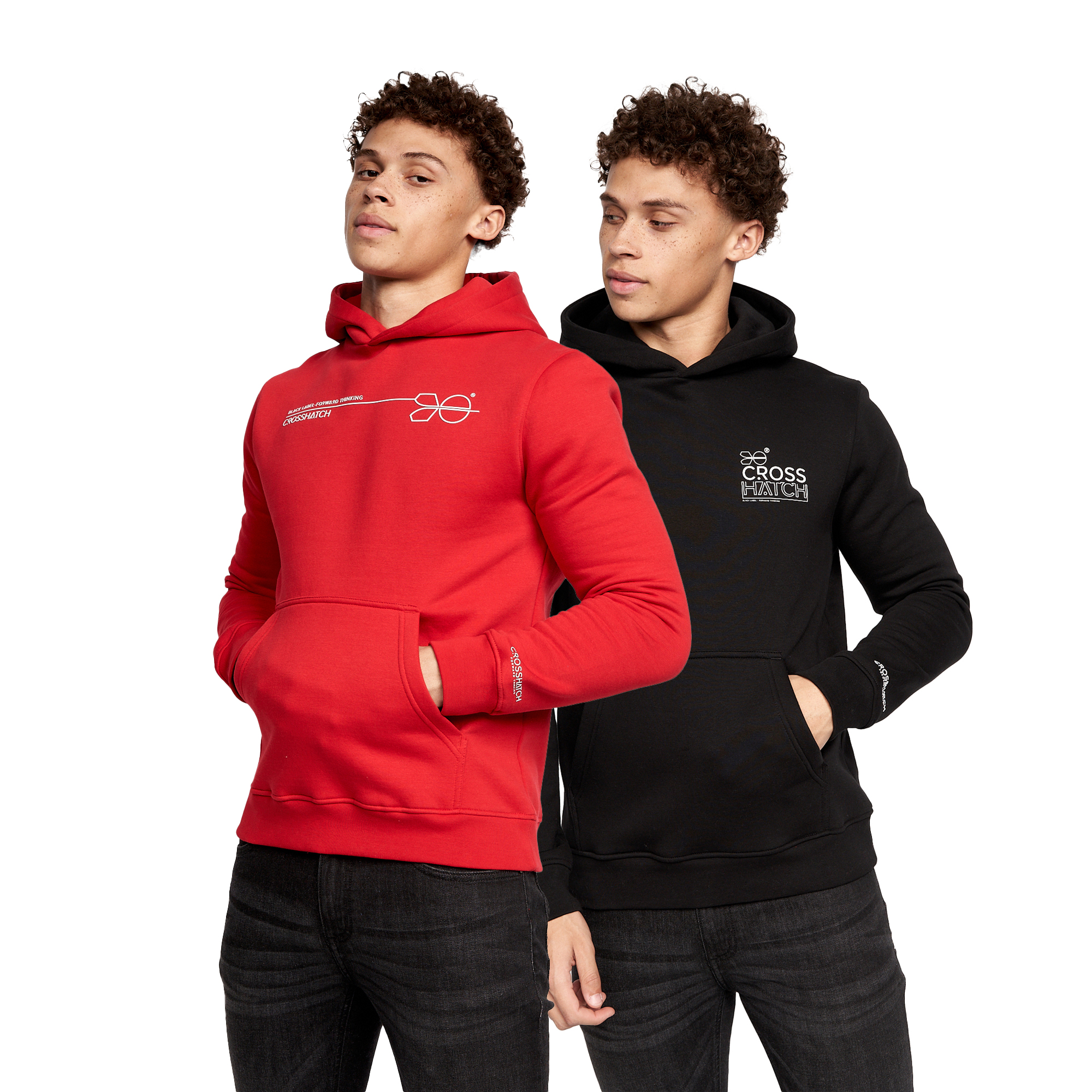 Crosshatch - "Karver" Kapuzenpullover für Herren (Rot/Schwarz) Image