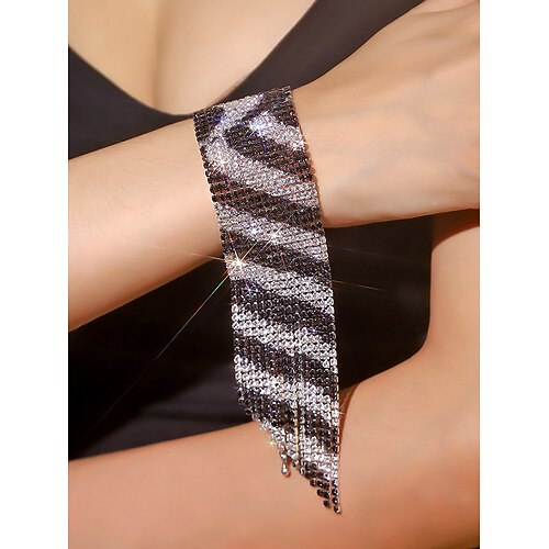 bracciale da donna in strass dorati con design a nappa – eleganti gioielli da sposa per feste, balli di fine anno ed eventi formali