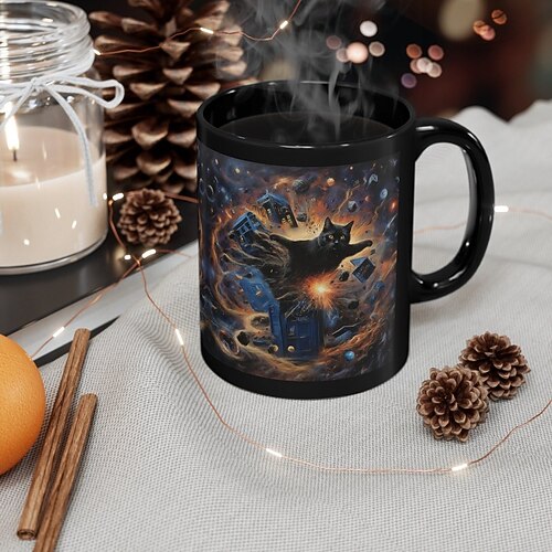 Keramiktasse „Doctor Insp" – eine von der Tardis inspirierte Kreation, perfekt für kreative Seelen und Fans von Doctor Who. Das ideale Geschenk für alle, die fantasievolles Design zu schätzen wissen. Image