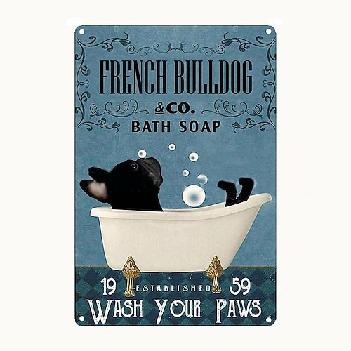 1 Stück Retro-Metall-Blechschild „Haustierhund"-Blechschild, Vintage-Küchenschilder, Wanddekoration, Malerei, Wandbehang für Heimdekoration, Wandkunst, Metall-Blechschild, 20 x 30 cm/8'' x 12'' Image